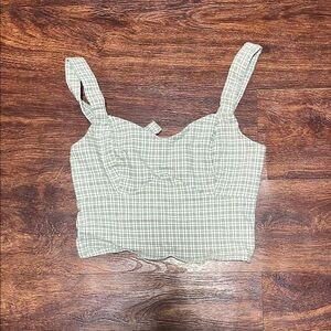 Green Plaid Crop Top